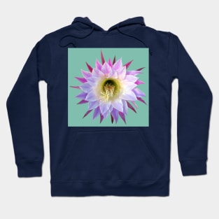 Cactus Flower on teal Hoodie